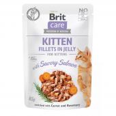 Brit Care Kitten Savory Salmon, пикантный лосось для котят в желе 85 г